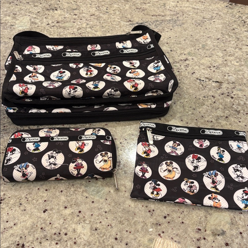 LeSportsac Disney Minnie Print Crossbody, Wallet & Pouch
